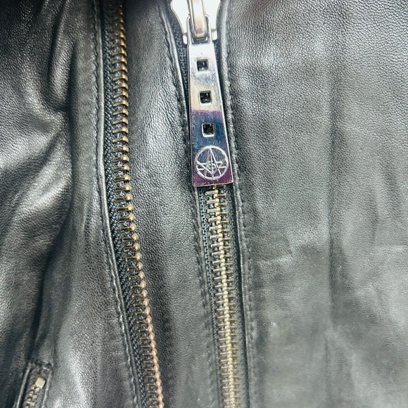 Affliction mens black premium studied leather motorcycle jacket size XL - Picture 6 of 9